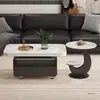 Mesa de centro rectangular de piedra, mesa de centro italiana minimalista de lujo ligero para apartamentos pequeños, mesa de centro para sala de estar, uso doméstico para apartamentos pequeños