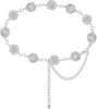 Cinturones Decorativos Casuales Europeos y Americanos Transfronterizos para Mujer Moda Femenina Cadena de Cintura con Incrustaciones de Pedrería con Falda Listos para la Venta