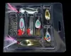 Chang pesca señuelo Luya con lentejuelas y plumas tres anzuelos simples metal pez artificial señuelo set 16 piezas equipo de pesca M14