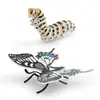 Juego de 2 Figuras del Ciclo de Vida de la Mariposa Figuras de PVC de Oruga, Crisálida y Mariposa Juguetes Educativos para Niños Aprendizaje de la Naturaleza Decoración Figura