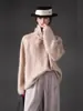 Suéter de Gola Alta de Lã para Mulheres, Estilo Nicho de Inverno, Macio e Não Irritante, Veludo Sintético de Vison, Estilo Preguiçoso, Camisa Base para Camada Interna para Outono e Inverno