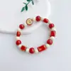 Pulsera de Cerámica Jingdezhen Nueva Pulsera de Cerámica Estilo Chino Joyería Hecha a Mano Cuerda Estilo Tíbet Puesto de Pulseras Jingdezhen