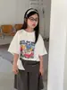 Camiseta Infantil Mo Xiaomeng Verano 2026 Niños y Niñas Estilo Coreano Dibujos Animados Letras Manga Corta Cuello Redondo Holgada