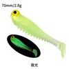 Señuelo Blando 5cm1.2g, Señuelo Luminoso de Pesca, Pez Pequeño Simulado de Cola en T, Señuelo Biónico, Equipo de Pesca con Señuelo Artificial Blando