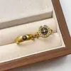 Nuevo Anillo de Cruz Dorado Antiguo para Mujer, Diseño de Nicho con un Toque de Alta Gama, Estilo Punk, Anillo Abierto Ajustable para Apilar