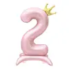 Globos de Corona de Pie de 42 pulgadas Transfronterizos en Rosa, Azul y Negro Números 0-9 para Decoraciones de Cumpleaños de Niños y Niñas al por Mayor