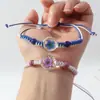 Flores secas, flores preservadas, pulseira de flor de pessegueiro e gipsofila, flores em cordão de cera bicolor colorido de vidro, joias para transmissão ao vivo transfronteiriça atacado