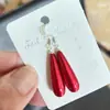 Pendientes de Perla con Forma de Gota de Agua de Moda Gancho de Oreja de Plata S925 Pendientes de Perla de Imitación de Concha Pendientes Largos de Gama Alta para Mujeres Aspecto Adelgazante Nuevo Estilo