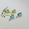 Aretes Turquesa Estilo Palacio, Monturas de Perla y Circonita, Accesorios para Aretes Incrustados con Diamantes al por Mayor, Monturas de Tachuela Estilo Palacio