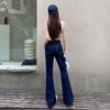 Jovem Laranja# American High Street Spice Girl Elegante Jeans Leve Feminino Cintura Alta Slim-fit Emagrecedor Sexy Versátil Calça Flare