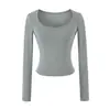 Conjunto de top corto estilo coreano picante para mujer, con cuello en U y manga larga, y falda larga de cintura alta adelgazante para primavera y otoño