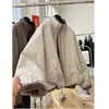 Nueva Chaqueta de Trabajo de Alta Gama con Cuello Alto Corta para Mujer 2026, Parka de Invierno con Forro Peludo de Piel Sintética