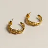 Pendientes de Moda para el Trayecto Diario Pendientes de Metal de Alto Grado en Forma de C con Pasador de Plata S925 Pendientes Únicos con Estilo Europeo y Americano