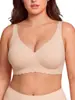 Lencería de Amazon Europa y América transfronteriza más vendida para busto grande, diseño moderno ondulado, talla grande, push-up y sujetador anti-caída para mujer