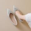 Weiwei Girl 5933-21 Zapatos Planos de Punta Estilo Francés para Mujer, Boca Baja, Zapatos de Boda con Pedrería, Elegantes Zapatos de Mujer para Combinar con Vestidos