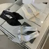 Pantuflas de Boca de Pez para Mujer, Zapatos con Pedrería, Sandalias de Playa Negras de Moda con Punta Fina, Tacones Altos de Lentejuelas de Nuevo Estilo, Sandalias Plateadas