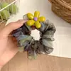 Goma para el pelo de malla con flor estilo coreano Versátil Estilo perezoso Diadema para el pelo de mujer Accesorio para el pelo Retro Adorno para coleta baja