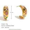 Pendientes Geométricos de Acero Inoxidable Chapado en Oro de 18 Quilates Transfronterizos Europeos y Americanos Estilo Ins de Acero de Titanio Pendientes de Perlas y Diamantes de Colores para Mujer