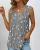 Camiseta sin mangas de tirantes con cuello cuadrado de lunares, base para mujer, modelo de primavera 2023, plataforma independiente europea y americana de Amazon