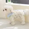 Ropa de Primavera y Verano para Perros con Estampados de Dibujos Animados, Gasa de Doble Capa Suave de Algodón, Ropa Fina Transpirable que Cubre el Vientre, Ropa de Casa de Cuatro Patas para Gatos