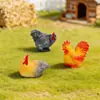 Micro Paisaje Granja Creativa Simulación Gallo Grande y Gallina Figuras Lindas Accesorios de Decoración DIY Mini Adornos de Escritorio