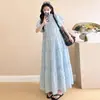 Vestido de Lunares para Maternidad Verano 2026 Estilo Nuevo Mangas Volantes Vestido de Pastel para Maternidad Corte Holgado Cubre el Vientre y Luce Delgado Durante Todo el Embarazo