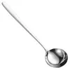 Cuchara Redonda Profundizada de Acero Inoxidable 316, Cuchara Engrosada de Mango Largo para Uso Doméstico, Cuchara para Mezclar Postres 304, Cuchara de Sopa