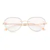 Gafas de Moda Retro con Marco Invisible y Bordes Cortados en Diamante, de Titanio Puro, Anti-Luz Azul para Mujer Xialangying 61613
