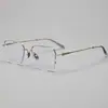 Armazón de Gafas de Titanio Puro Colgante para Hombres y Mujeres, Armazón Completo con Placa de Ceja, Se Pueden Equipar con Miopía