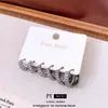 Pendientes Redondos de Circonita Chapados en Oro Real de 14K, Juego de Seis Piezas, Pendientes de Moda y Versátiles, Estilo Lujo Ligero, Accesorios para Orejas Simples y Elegantes
