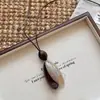 Encanto de Madera y Estilo Relajado~Nuevo Collar de Madera Tejido Estilo Chino para Mujer, Cadena para Clavícula Bohemio de Verano, Accesorio Retro de Vacaciones