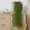 Enredaderas de plantas verdes artificiales, hierba de pez dorado, enredaderas para colgar en la pared, adornos suaves decorativos para paisajismo, plantas de hierba de barba de viejo colgantes