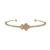 Pulsera de Flor de Cuatro Hojas con Circonitas Microincrustadas, de Lujo Ligero, Moderna y Versátil, Personalizada, Exquisita, Sencilla, de Gama Alta, Pulsera y Joyería Súper Brillantes