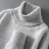 Suministro Transfronterizo de Suéter de Punto Holgado de Lana 100% Pura para Hombre con Cuello Alto, Prendas de Punto Base de Cachemir para Negocios Casual