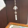 Campanilla de Viento de Nieve InvernalLinda Campanilla de Viento Ins Estilo Simple de Perlas Cadena para Teléfono Colgante para Mochila de Mujer Copo de Nieve