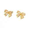 Brincos Super Fadas, Doces, Requintados, Versáteis e Elegantes, Novos Brincos de Luxo Leve Estilo Verão, Brincos Personalizados com Laço e Zircônia para Mulheres