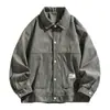 Jaqueta Loose Estilo Coreano Corduroy Estampado Masculina Tamanho Grande Casaco Casual Tendência Versátil Emagrecedor Estilo Dados Estação