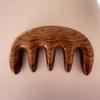 Pente de Massagem de Madeira Huanghuali de Cinco Dentes para Beleza, Massageador de Madeira para Acupontos Faciais para Cabeça, Pernas e Abdômen