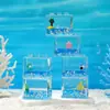 Popular en Douyin Decoraciones de Reloj de Arena Flotante de Dibujos Animados Marinos Calabaza Coche Creativo Pluma de Goteo de Aceite Inserto Juguete de Arena Movediza Líquida