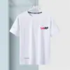 Camiseta masculina de manga curta para o verão, camiseta masculina de manga curta respirável de seda gelada, camiseta básica de gola redonda, camiseta curta casual versátil e estilosa