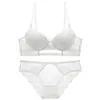 Lingerie de Renda para Mulheres com Seios Pequenos, Sutiã Push-Up com Aro, Suporte Lateral para os Seios, Conjunto Confortável de Verão, Aumento de Seios Pequenos
