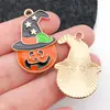 Série Popular Transfronteiriça de Halloween DIY Liga de Zinco Esmalte Gato Abóbora Peculiar Chapéu Brincos Pingente Acessórios