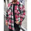 Jaqueta Camisa Masculina Nova Europeia e Americana Transfronteiriça Amazon Casual Esportiva de Botão Longo com Dois Bolsos Corta-vento Masculino