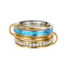 Anillos de Ópalo Nuevos Transfronterizos Europeos y Americanos Anillos Apilables de Múltiples Capas Enroscados Estilo Coreano Ins de Celebridad de Internet Anillos de Múltiples Capas