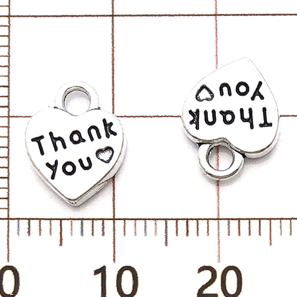 7026-Y-古银锌合金字母thankyou桃爱心形10x1
