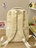 Mochila Transparente de Dos Dimensiones Estilo Sándwich Amarillo Cremoso con Diseño de Corazón Femenino para Estudiantes de Primaria y Secundaria, Llamativa para Clases en el Campus y Uso Casual