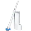 Cepillo de inodoro desechable, juego de cepillos de inodoro desechables para el hogar con cabezales de repuesto, herramienta de limpieza de baño montada en la pared.