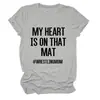 Mi Corazón Está en Ese Sitio Independiente de Deseos Estilo Europeo y Americano Camiseta Casual Simple de Manga Corta con Cuello Redondo para Mujer para Exportación