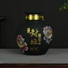 Botella Cerámica Vacía Sellada Jingdezhen 1.0kg Frasco Esférico Redondo Botella de Vino Tarro de Vino Casero Tarro de Vino para Licores
