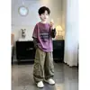 Conjunto de roupa de outono para meninos, estilo primavera/outono, nova coleção 2026, item popular e da moda deste ano, para meninos mais velhos, moletom esportivo de outono